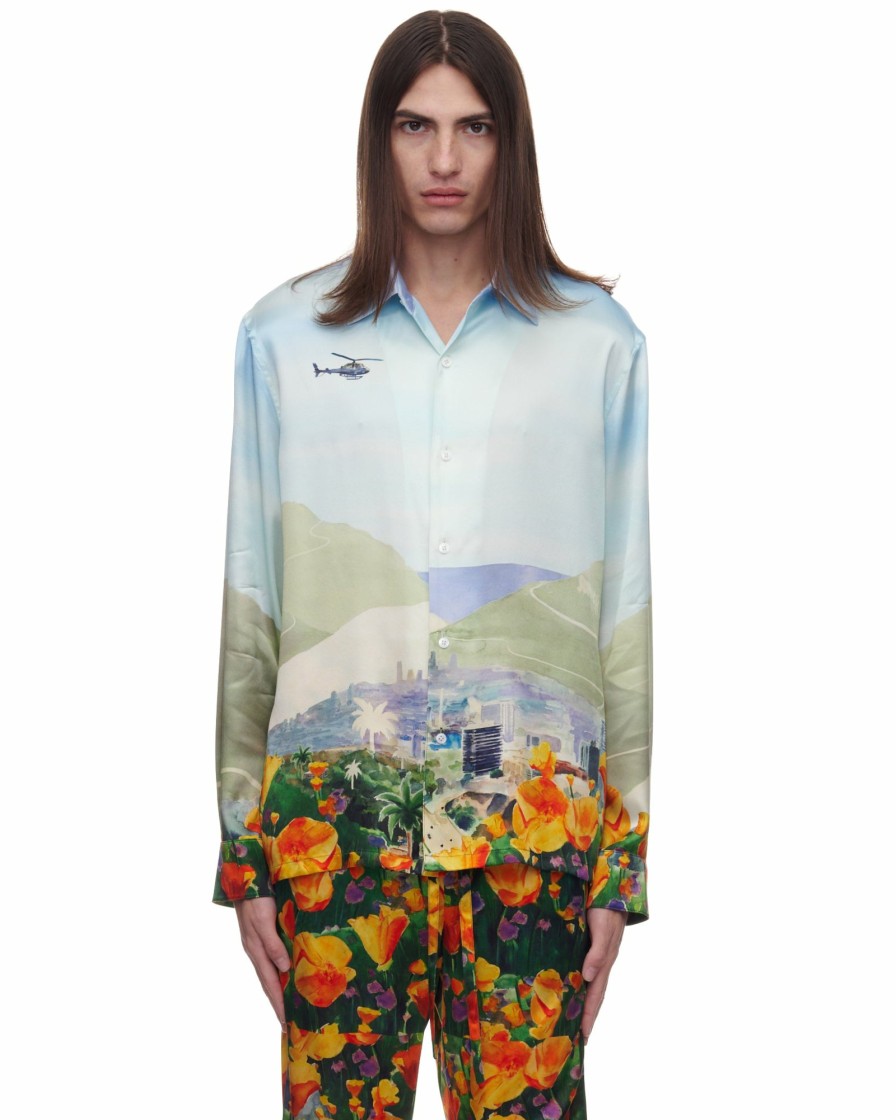 Silk Nahmias | Helicopter Landscape L/S Silk Shirt